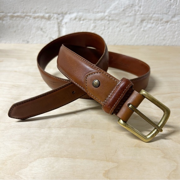VTG COACH Brown Full Grain Cowhide Leather Belt #5916 Brass Buckle Sz 36/90 - Picture 1 of 9